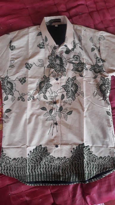 Mawar Satu Kemeja Batik Pria Lengan Panjang Slimfit Katun Printing Hem Baju Atasan Kantor Modern