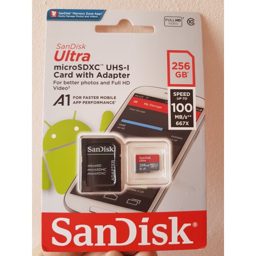 MicroSD SanDisk Ultra 256GB 256 GB HC/XC UHS-I Class 10 A1 Original