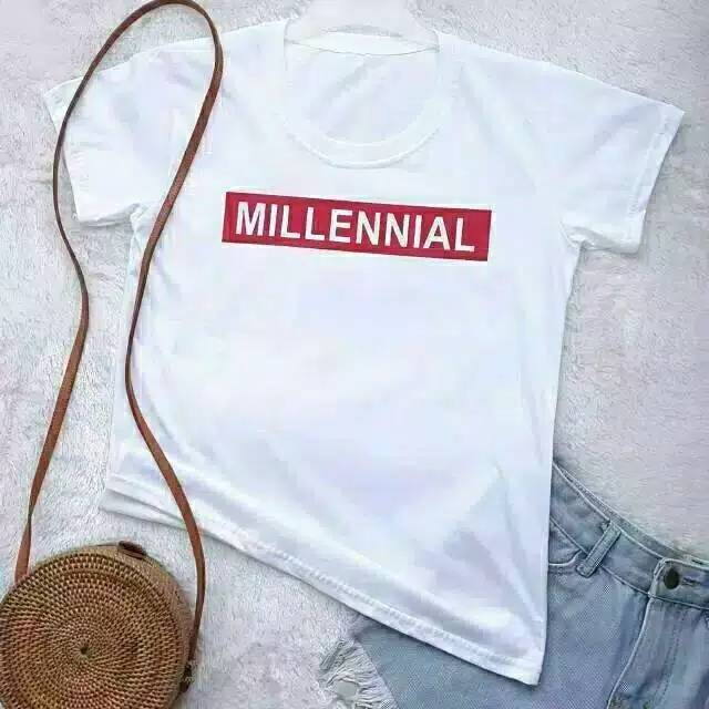 FOURFASHION KAOS WANITA MILLENIAL TEE BAHAN SPANDEX UKURAN ALLSIZE FIT L 1R