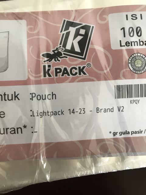 Plastik Standing Pouch Isi 100 Kpack Kemasan 14cm Bening