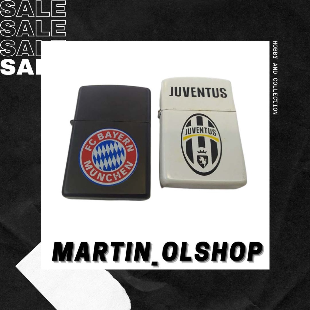 NKOREK API MODEL ZIPPO LOGO JUVENTUS DAN BAYERN MUNCHE