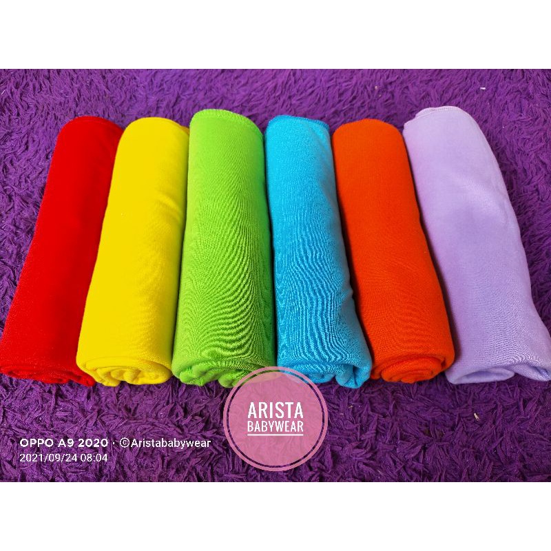 (ECER/SATUAN) Bedong bayi polos rainbow, uk.JUMBO