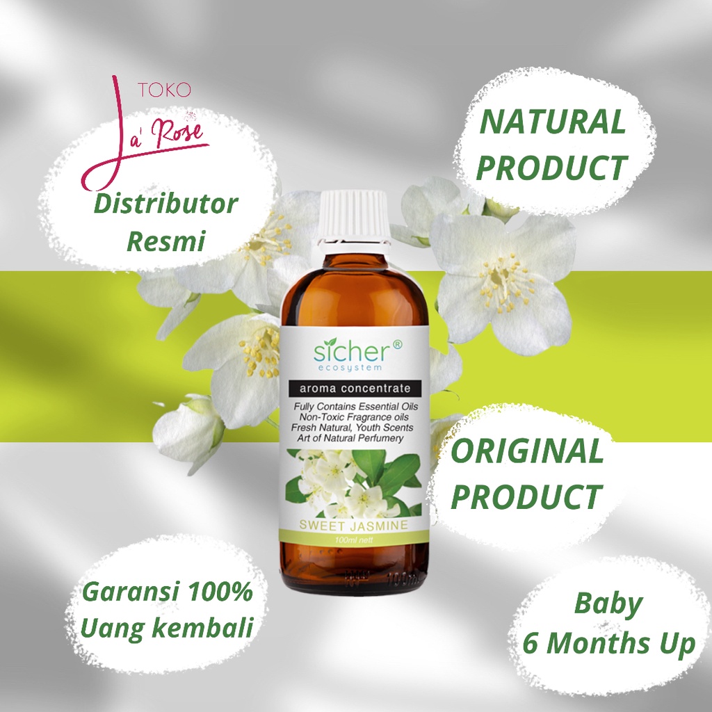 Aromatherapy Jasmine Sicher Essential Oil Natural Aromaterapi Minyak Melati 100ml