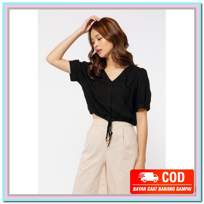 ❗❗ Terlaku Kemeja Cewek Kekinian❗❗ Kemeja Shirt Ogirinal Rz550 [K OW518 Colorbox V Neck Drawstring