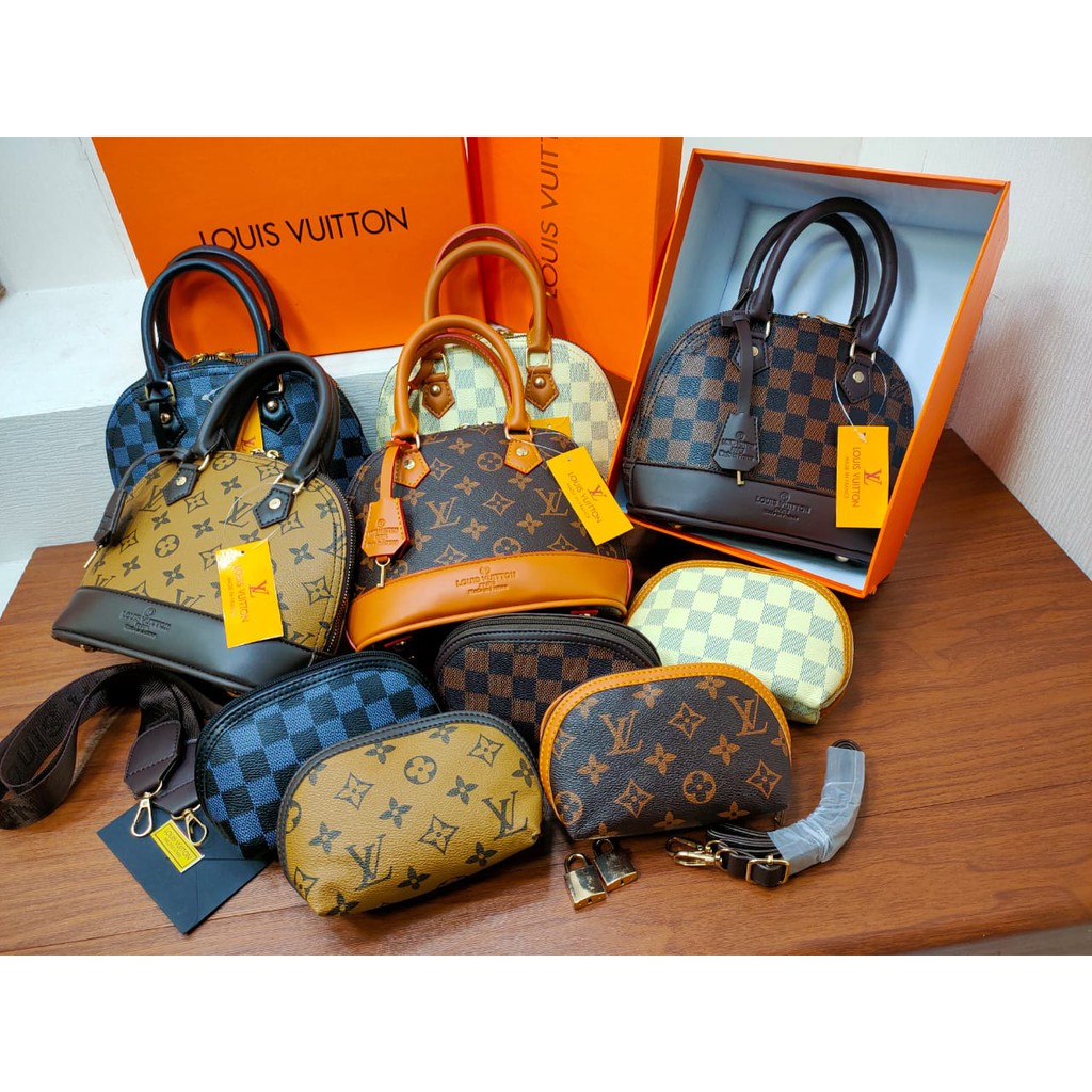 TAS LV ALMA MINI SET DOMPET FREE BOX SIZE 20CM