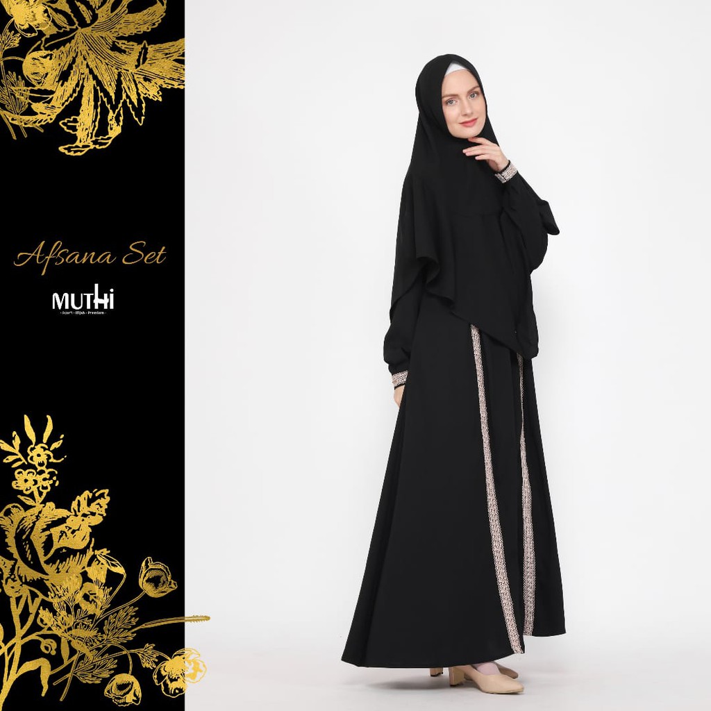 Gamis Set Syari Khimar Premium Original Kekinian Gamis Adem Stylish Syari Gamis Casual Afsana Set