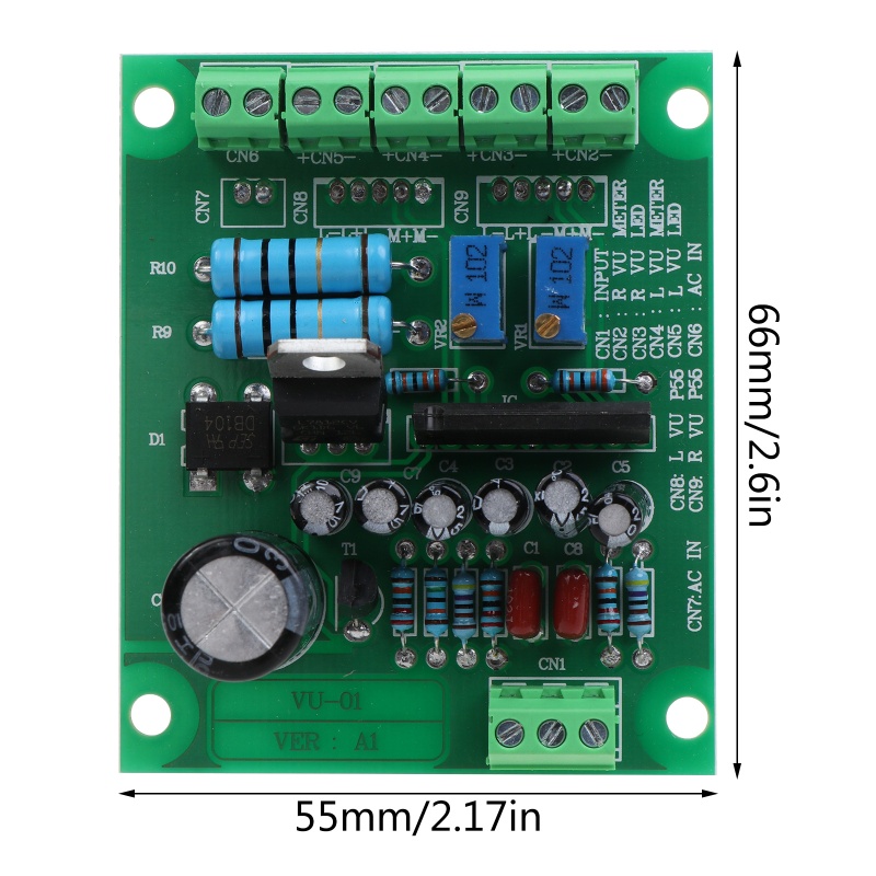 Btsg Amplifier DB Level Panel Meter VU Backlight Driver Board 12V Input Backlit