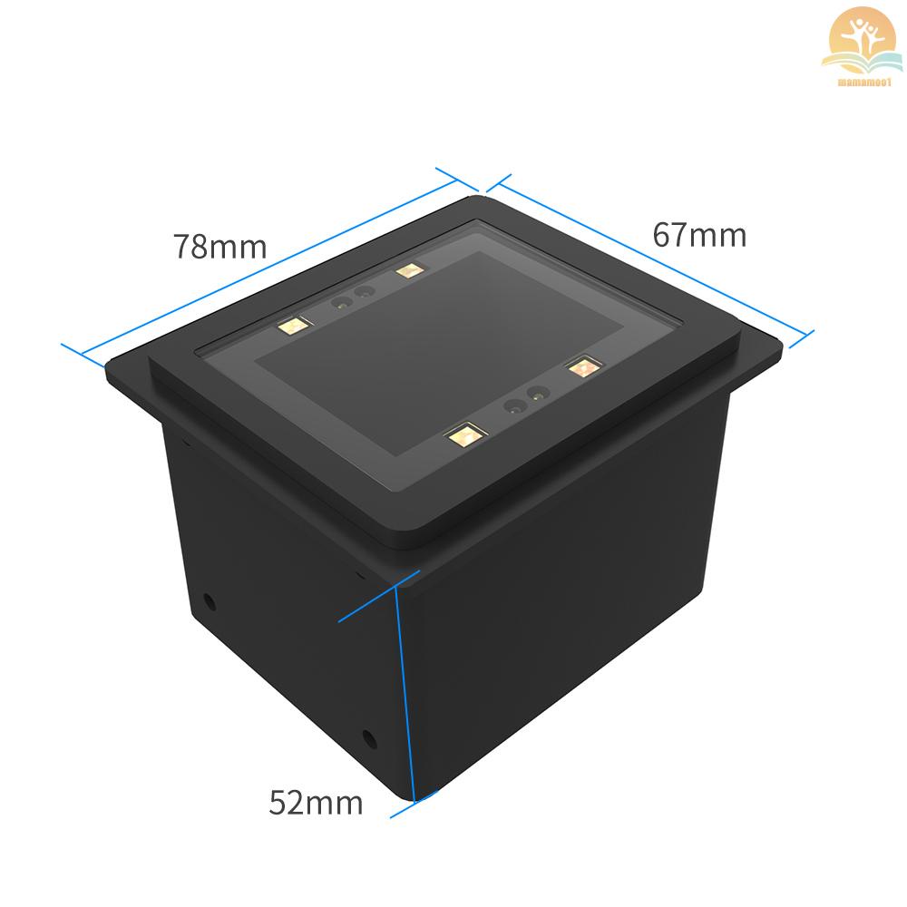 Embedded Barcode Scanner Self-Induction 1D/2D/QR Bar Code Reader Module Scanner USB Connection Support Command Control Compatible with Windows for Gate Machine Tickets Checking Mobile Payment