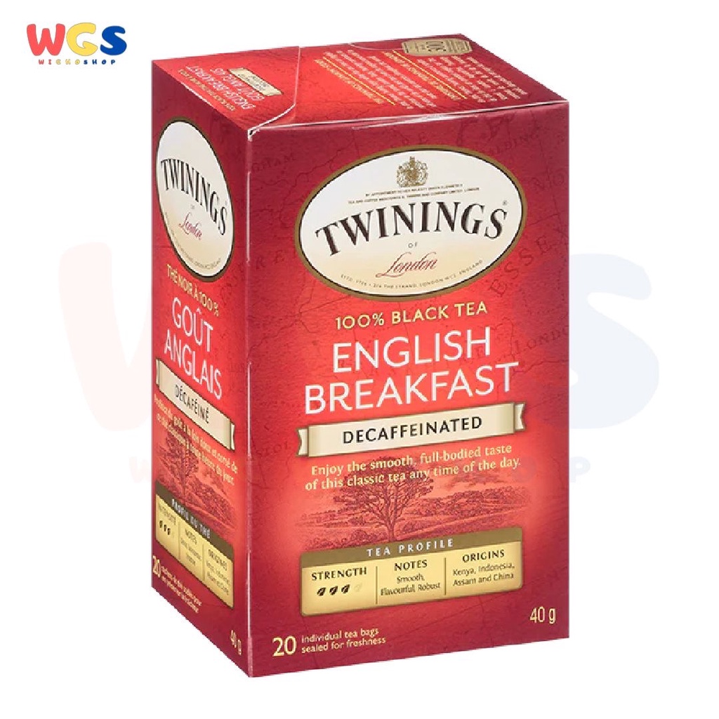 Twinings of London English Breakfast Black Tea Decaffeinated 25s x 2g