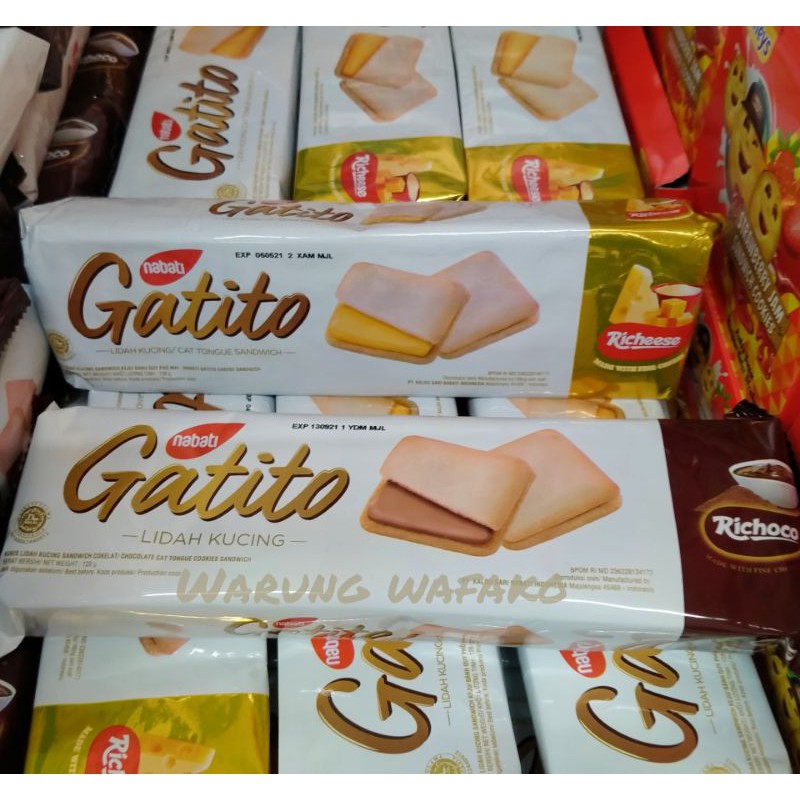 Nabati Gatito Lidah Kucing Biskuit Richeese / Richoco 128gr