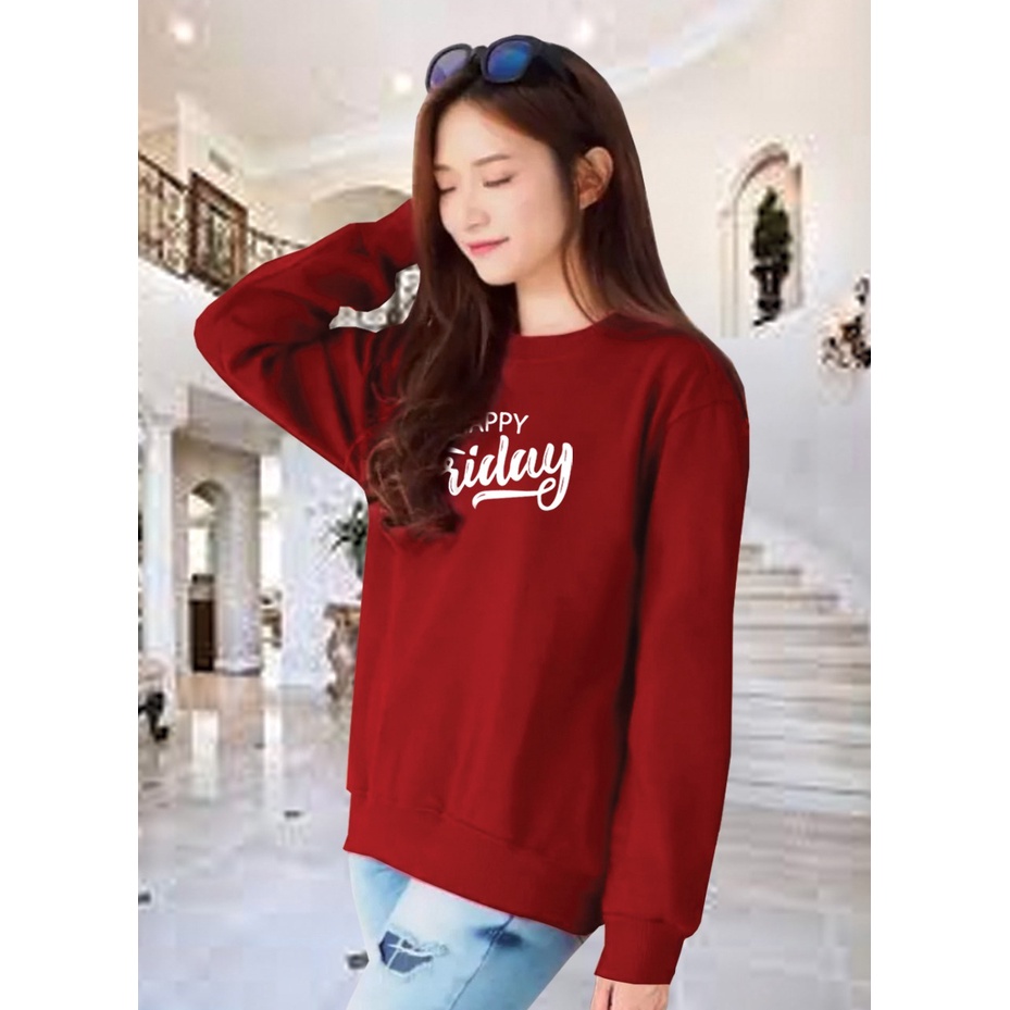 Kaos Lengan Panjang FRIDAY/ Kaos Sweatshirt / Atasan Wanita / Atasan Wanita Lengan Panjang / Atasan Import / Kaos Wanita Blus