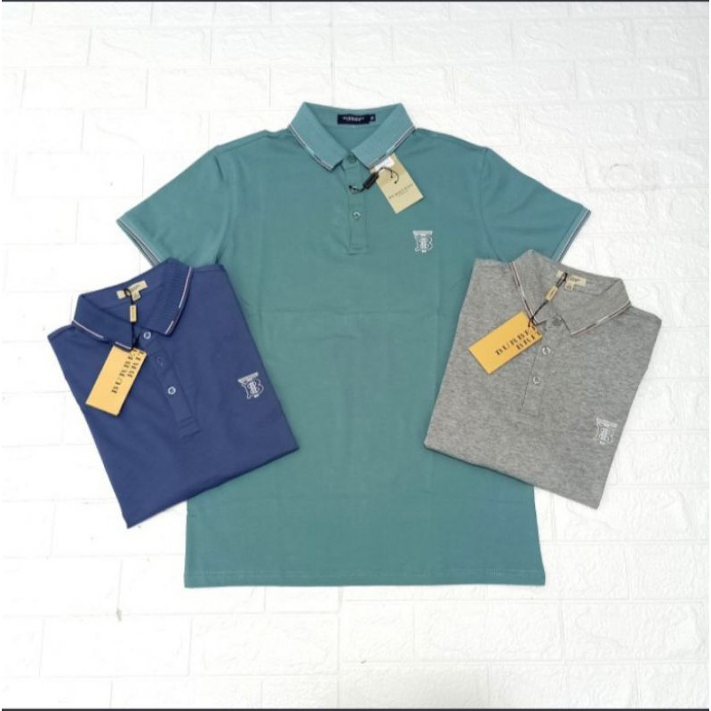 KAOS POLO SHIRT PRIA BURB3RRY COTTON SPANDEK WK1967