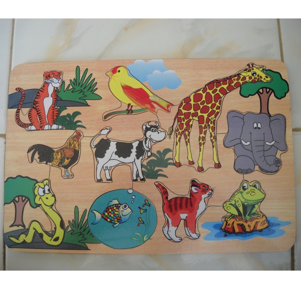 MAINAN KAYU EDUKASI PUZZLE BINATANG
