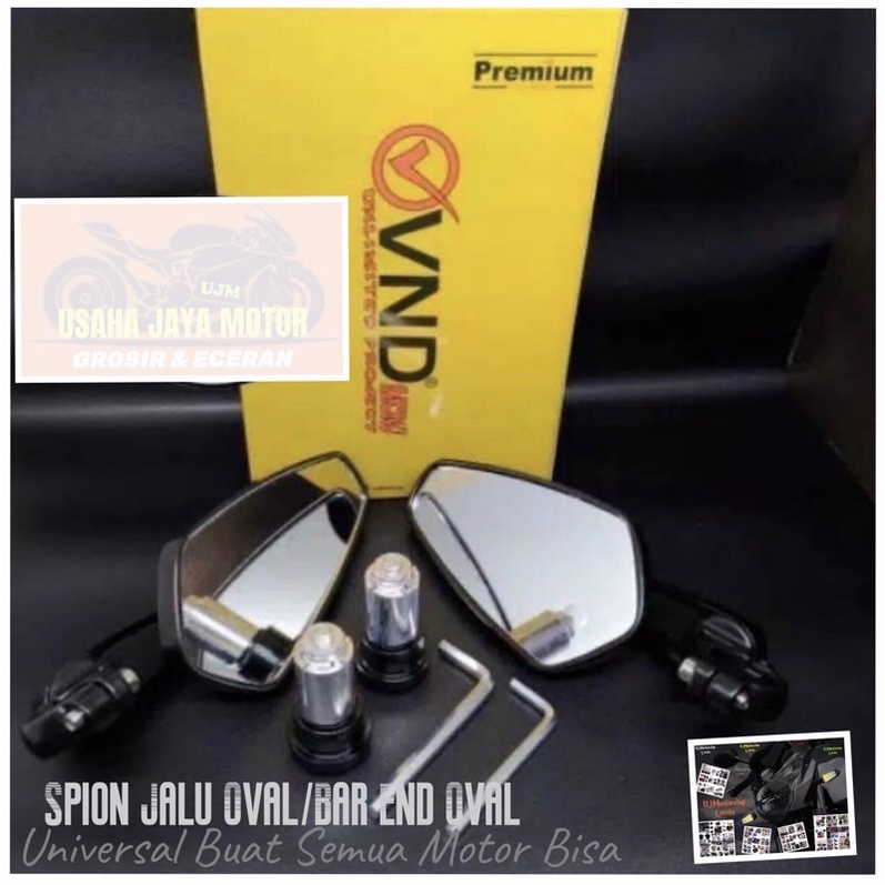 Spion Bar End Spion Jalu Oval Original Merk VND Universal Semua Motor Bisa KING