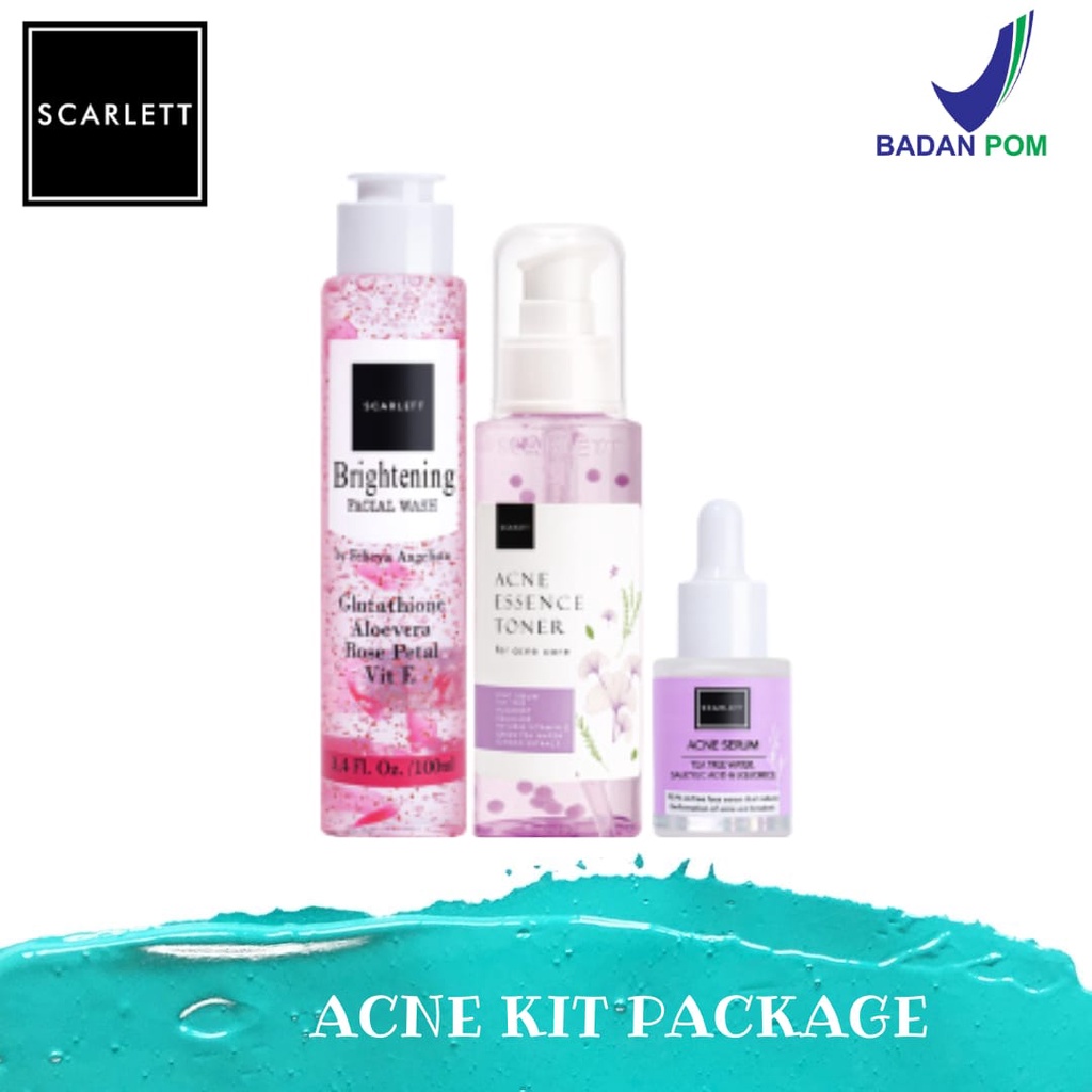 Paket Scarlet Acne - SCARLETT WHITENING ORIGINAL Paket Krim Facial Wash Toner Serum Acne Scarlett Wh
