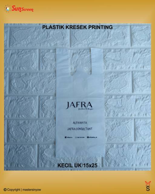 Sablon Plastik Kresek Uk Kecil FREE DESIGN