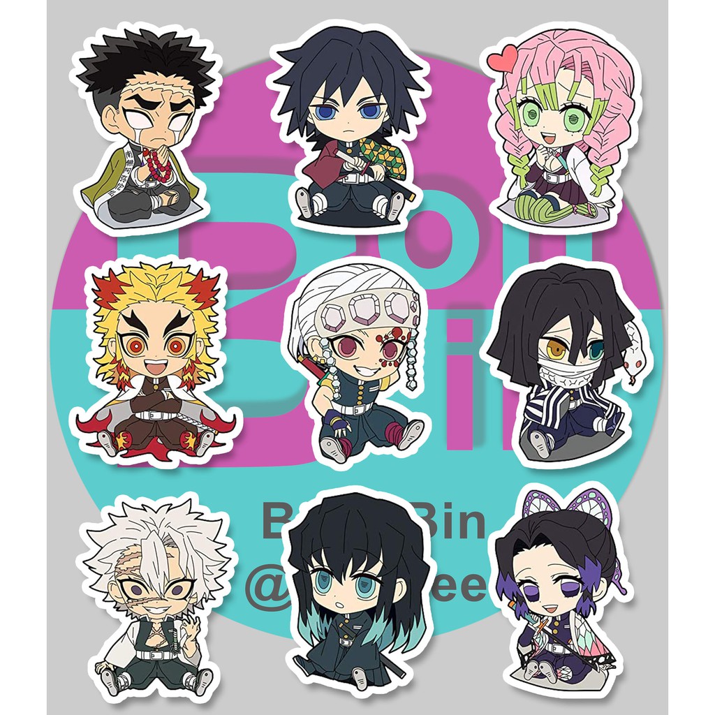 Kimetsu No Yaiba - 9 Pillars chibi - 9pcs sticker