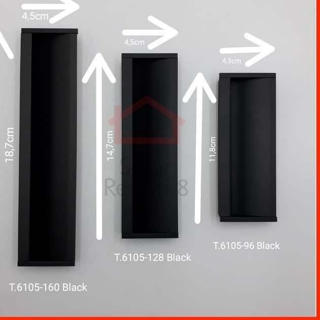 ➭ Tarikan Tanam 6105 BLACK / HItam Handle Geser Pintu Lemari Minimalis Lemari Gagang ✭