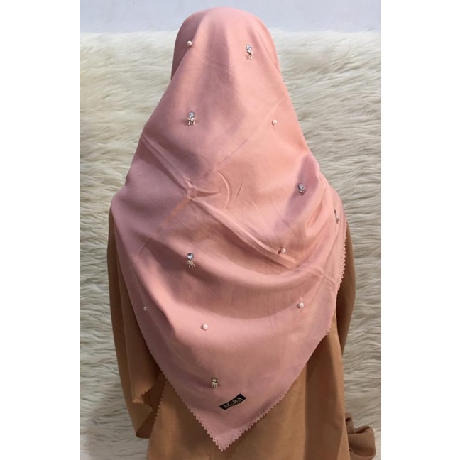 HIJAB PAYET TABUR JAPAN VOAL AZARA Laser CUT Hijab Payet Mutiara Premium Jilbab Segiempat Scarf-1