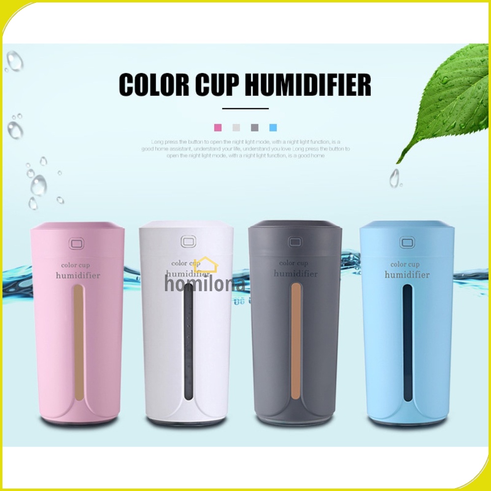 Humidifier Diffuser Aromaterapi Mobil 230ml Taffware HUMI SPT-001 Gray Pink Alat Pengharum Ruangan Pelembab Udara Minyak Essential Oil Aromatherapy Ultrasonic