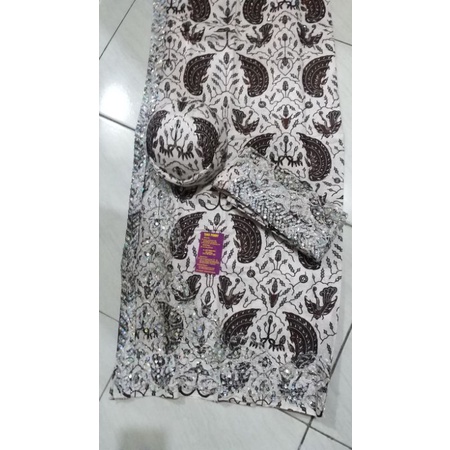 kain jarikpengantin bordir payet plus blangkon