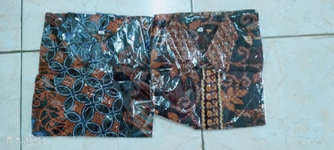 Asifa Batik Hrb026 Kenongo Kemeja Tosca Pendek Pekalongan Padi M L Xl Sogan Tulis Halus Kemeja Batik