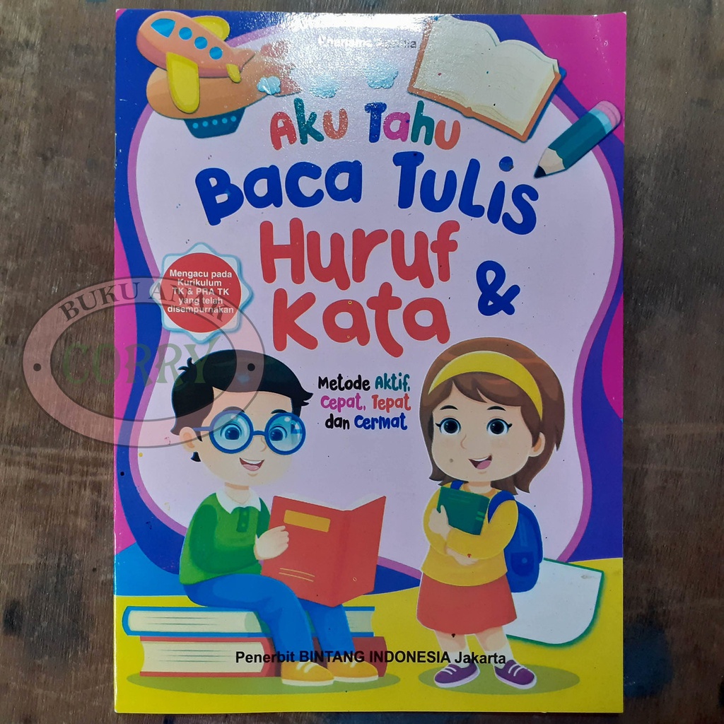 Buku Anak Belajar Baca Tulis Huruf Kata Gambar TK Pra TK Edukasi Murah