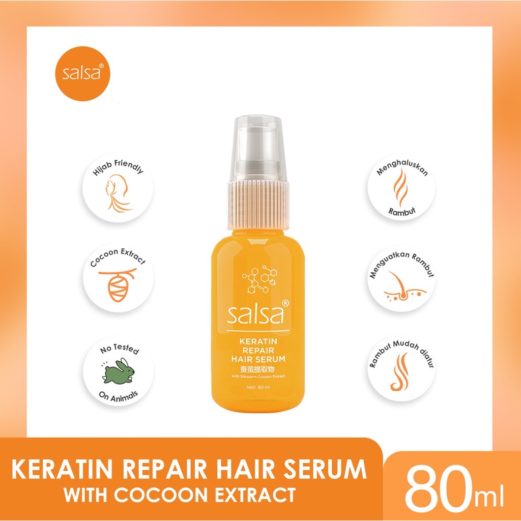 SALSA Hair Serum 80ml | Perawatan Rambut Keratin &amp; Growth Treatment | Serum Rambut &amp; Vitamin Rambut