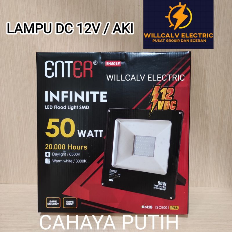 ENTER LAMPU SOROT DC 12V 50W 50 WATT CAHAYA PUTIH / LAMPU SOROT DC 12V 50W 50 WATT CAHAYA PUTIH 6500K IP66