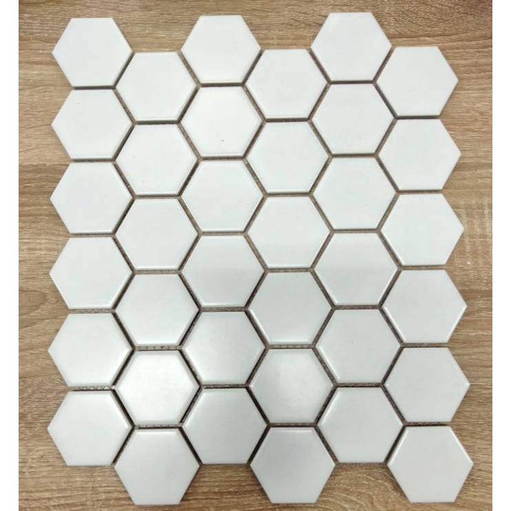 Keramik Mozaik Hexagonal 5 cm White Matte