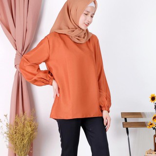 Sifa Top Matt Moscrepe All Size Fit to L Atasan Lengan Panjang Wanita Muslim / Atasan wanita terbaru