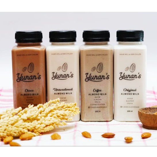 

Almond Milk I Paket 4 Botol YUNAN'S ALMOND MILK I Roasted Almond Milk I 250 ml | Asi Booster