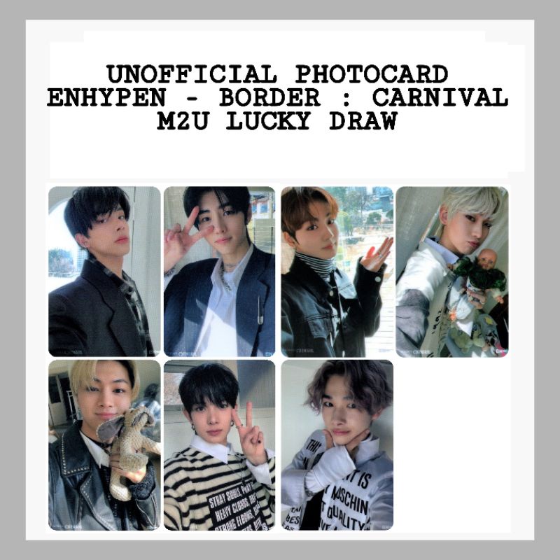 UNOFFICIAL PHOTOCARD ENHYPEN - BORDER : CARNIVAL M2U LUCKY DRAW MURAH KPOP
