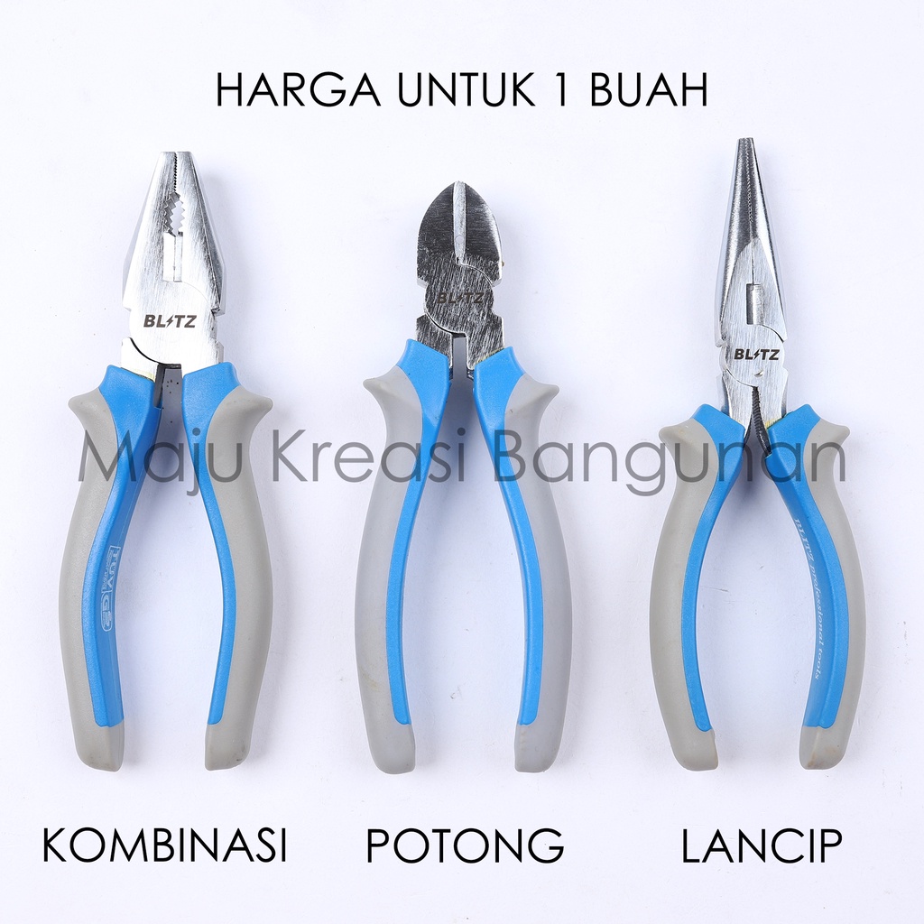 Tang Kombinasi Lancip Potong Gunting Buaya Kabel Cucut Jepit 6&quot; Inch Inci 6Inch 6Inci Blitz
