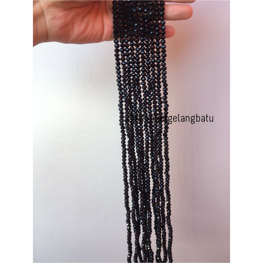 Crystal Ceko Doff 6mm BLACK supplier gelang kalung olshop import promo aksesoris fashion bahan craft