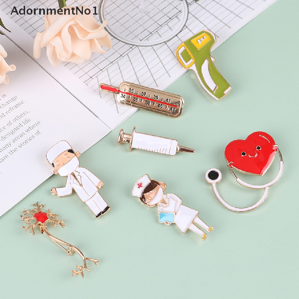 (AdornmentNo1) Bros Pin Enamel Bentuk Stetoskop Ambulans ECG Bahan Metal