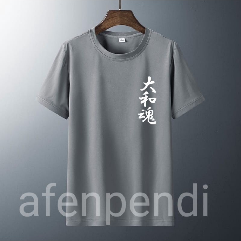 BAJU KAOS PRIA UKURAN S M L XL XXL XXXL 大和魂 HURUF MANDARIN