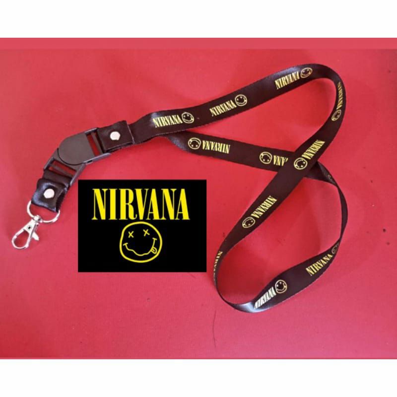 

lanyard NIRVANA gantungan kunci DISTRO BAND / tali lanyard gantungan leher id card name tag kartu nama