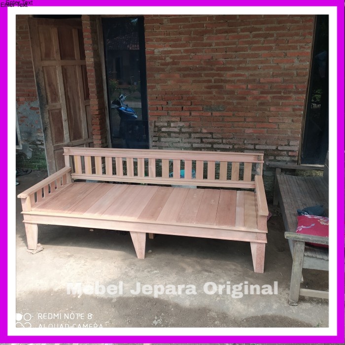 Kursi Santai Panjang, Bangku Teras, Bale Bale, Daybed Kayu Bengkirai Murah