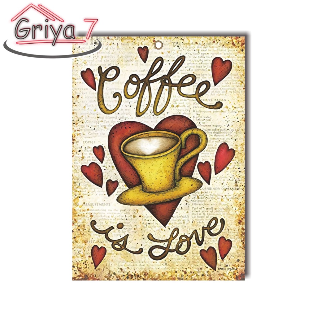 GRIYA 7 I HIASAN DINDING KAFE CAFE I KOPI LOVE VINTAGE RETRO 09