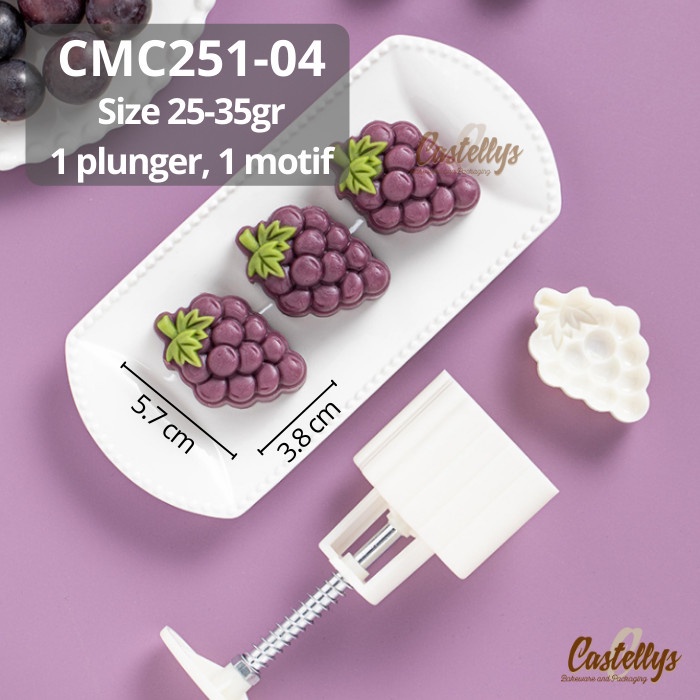 Cetakan Mooncake Nastar CMC251-04 Anggur Kue Kering Cookies Pia Mochi