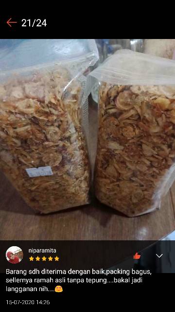 

ADY78 Bang Goreng Sumenep GRADE A dan Brebes Tanpa Tepung 250 Gr Super Kriukk , Bang Merah Goreng /