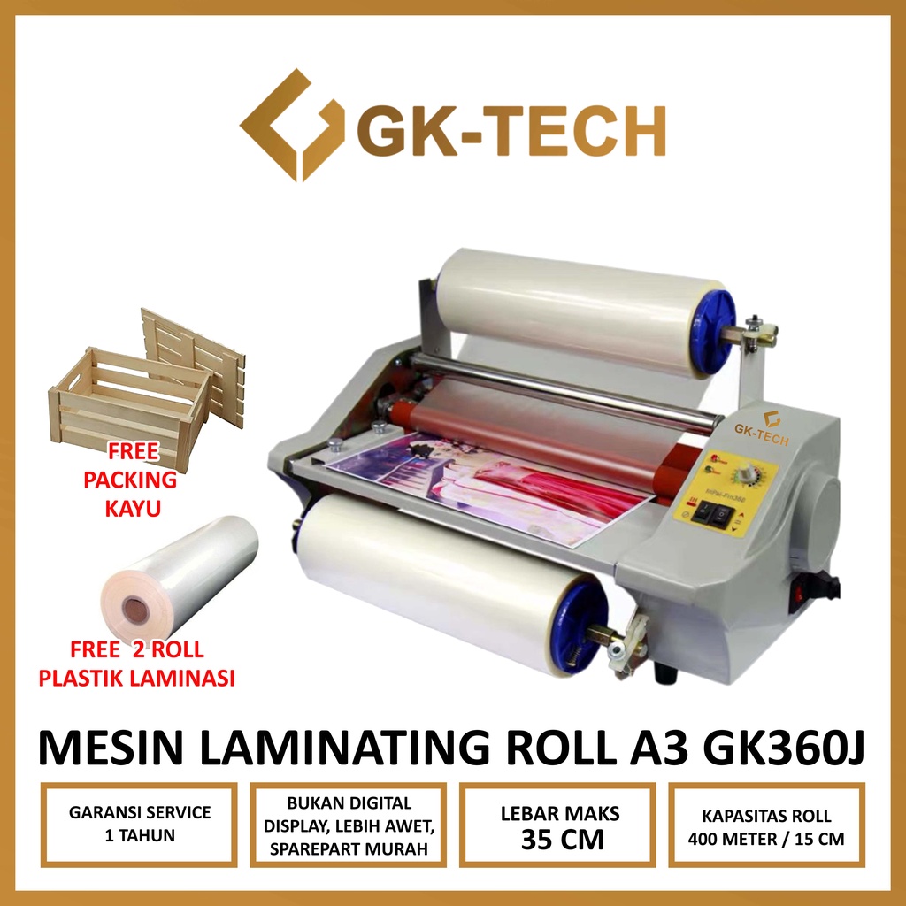 

Mesin Laminating Roll A3 GK360J Mesin Laminasi Roll Premium