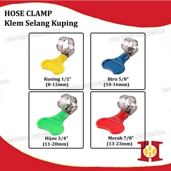 Klem Selang Pipa Kran Air LPG Penjepit Kuping Stainless Hose Clamp - 10pcs