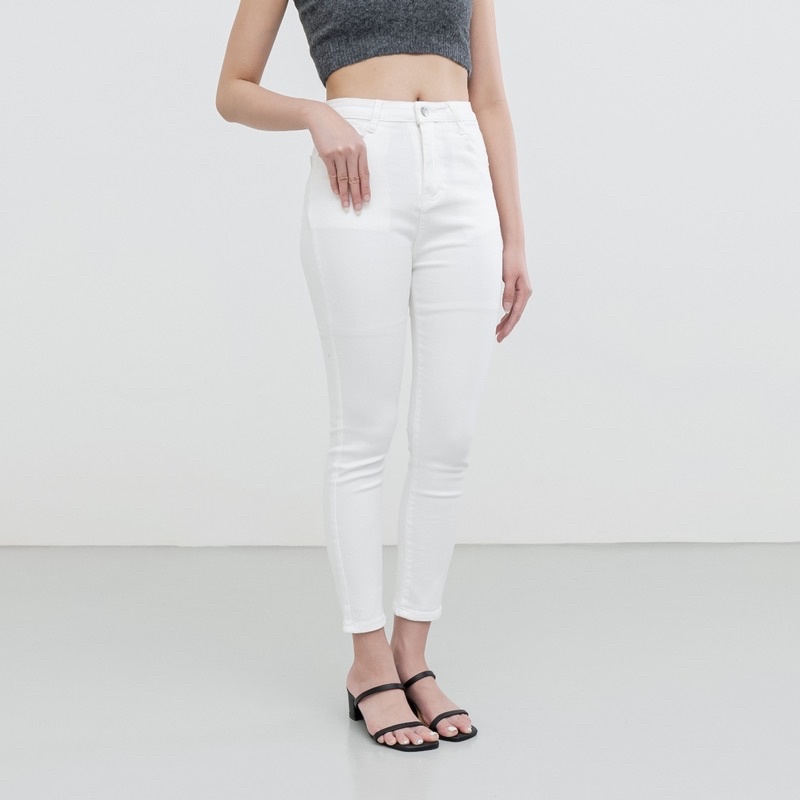 VIERLIN - Jeans 8850 - HW SKINNY WHITE JEANS