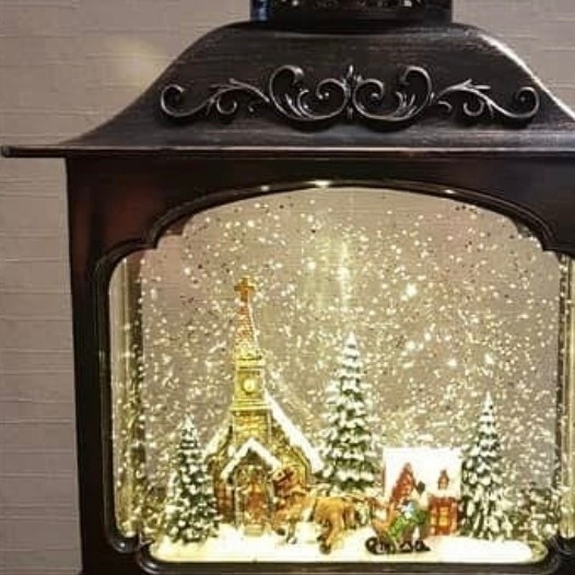 Snow Globe Kotak Musik Natal Lentera Salju Santa Kado Hadiah Natal