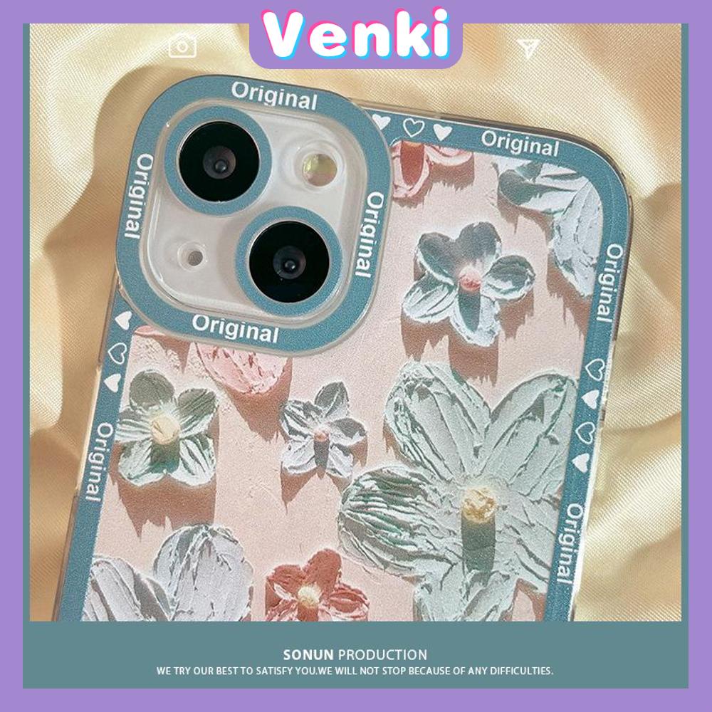 iPhone Case Silicone Soft Case Clear Case Square Edge Protection Camera Shockproof Painting Flower Compatible For iPhone 11 iPhone 13 Pro Max iPhone 12 Pro Max iPhone 7 Plus xr