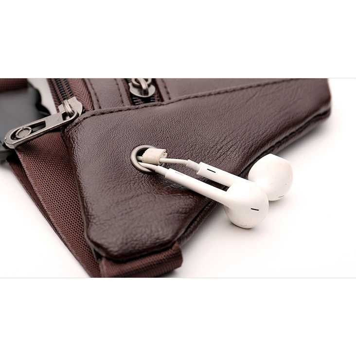 Tas Pinggang Kulit Pria TR11 Keren Waistbag Import PU Leather Cowok Murah Terbaru Waist Bag