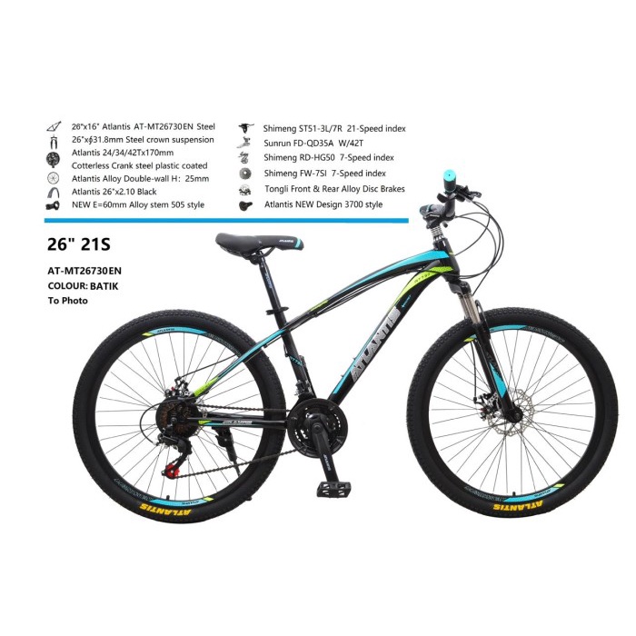 Sepeda Gunung MTB 26 Atlantis Discbrake