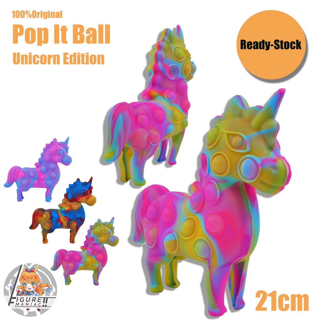 Pop It Ball - Unicorn Edition 21 Cm Squishy Mainan Anak